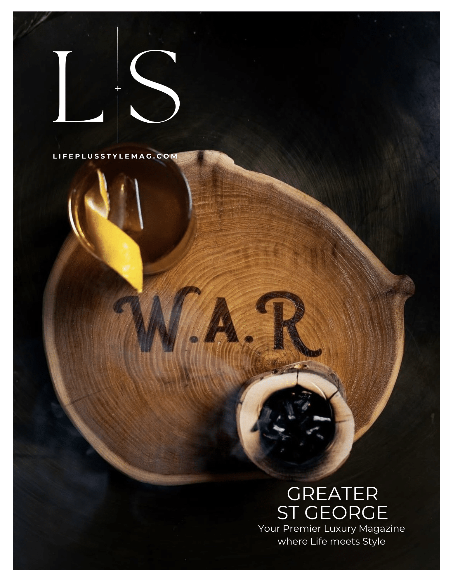 LifePlusStyle magazine cover highlighting St. George’s top restaurants and elevated dining experiences.